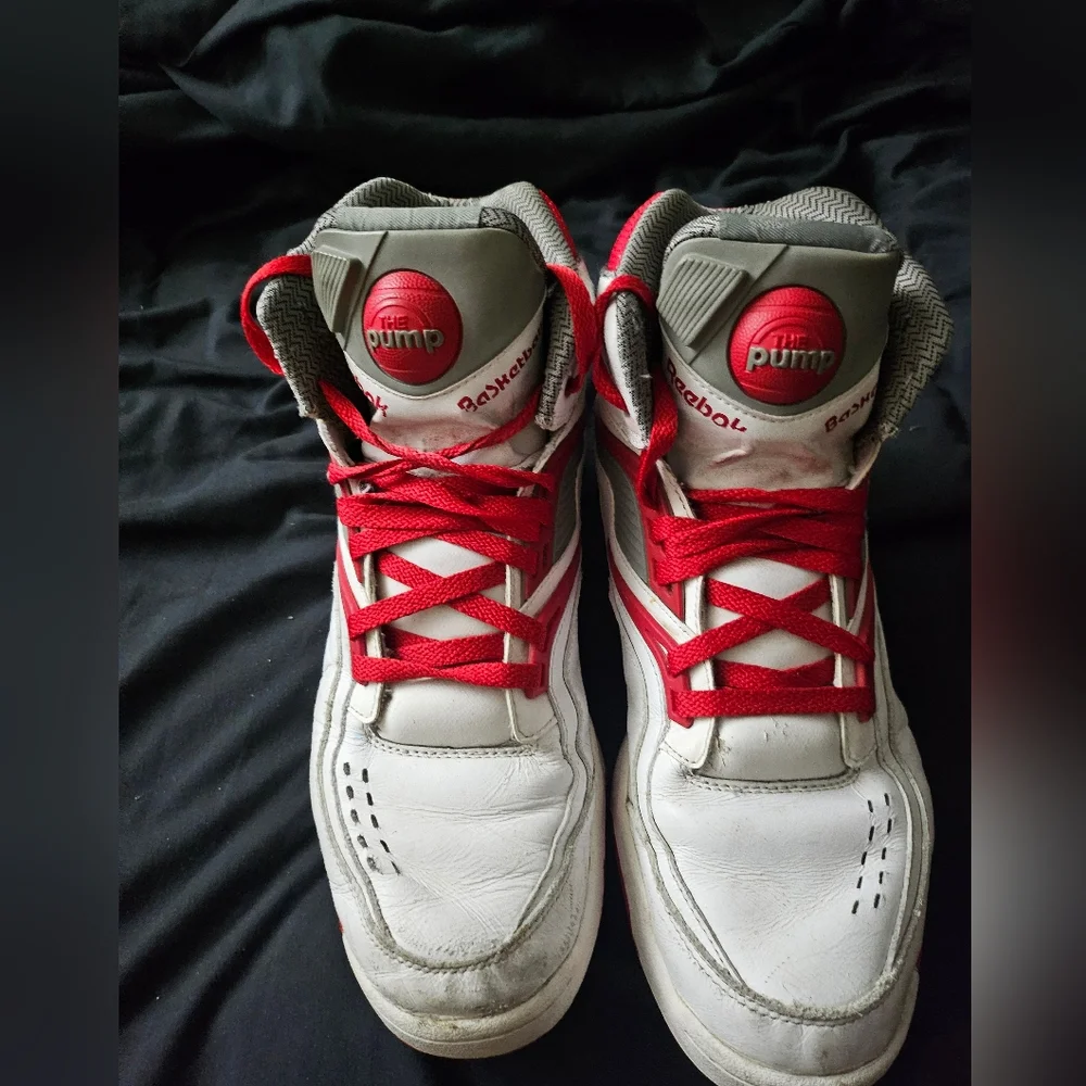 Reebok The Pump Sneakers with Red Accents - Picture 1 of 8